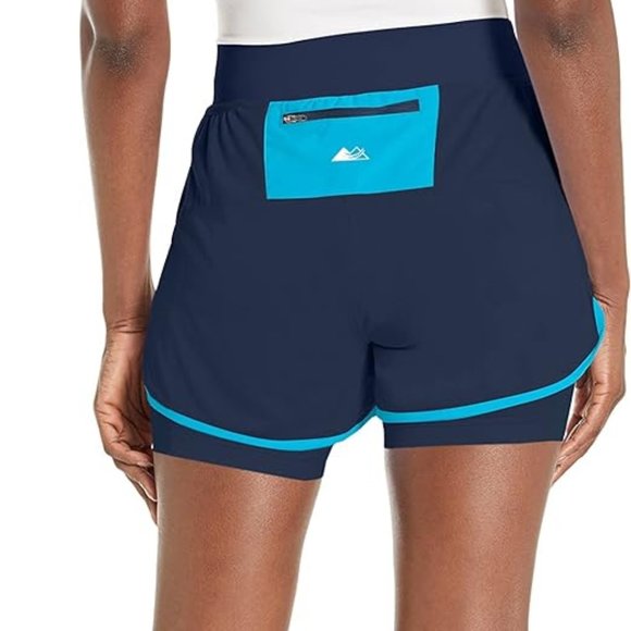 Columbia Women's 2 in 1 Shorts XS Ocean Blue/Collegiate Navy - Picture 2 of 2